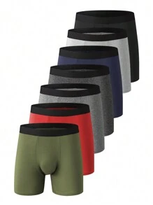 Snug Zone 7 Pairs Men's Colorblock Casual Boxer Briefs Multipack Trunk - Multicolor - View 9
