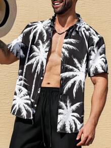 ResortEase Conjunto de 2 piezas con estampado digital asimétrico, de talla grande, casual y elegante para uso diario