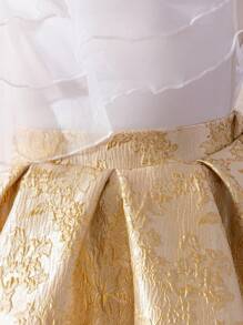 SHEIN Glamorique Kids Elegant Girl's Jacquard Midi Skirt Set With Satin Sleeveless Top, Suitable For Daily, Party, Event Wear To Show Graceful Lady-Like Charm, Summer