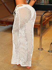 Swim SXY 1 chiếc váy bơi móc màu trơn cho nữ - trắng - Xem 2