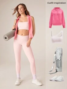 GLOWMODE FeatherFit™ T 领工字背扭纹运动胸罩低冲击瑜伽日常