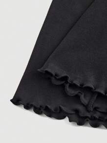 SHEIN MOD Plus Size Women Black Off Shoulder Butterfly Pattern Flare Sleeve T-Shirt - Black - View 4