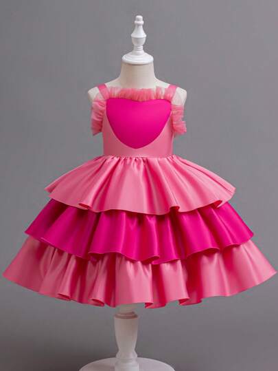 Glamorique Kids 小女孩蛋糕风格多层蓬松裙公主裙