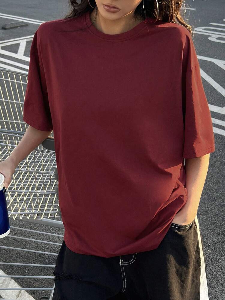 Women Casual Versatile Solid Color Short Sleeve T-Shirt