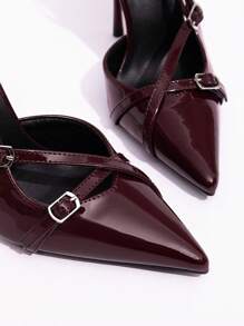 CUCCOO BIZCHIC Women's Lolita Style Burgundy Bow Decor High Heels Pumps