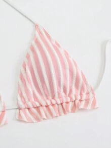 Swim Mod 3pcs/Set Women Spring Break Bikini Set, Sexy Triangle Halter, Summery Vacation Beach Style - Multicolor - View 7