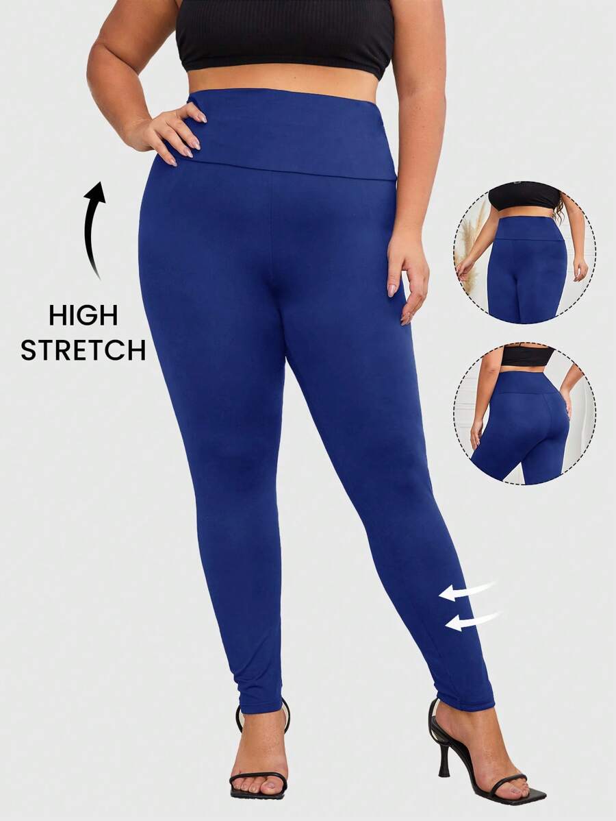 SHEIN LUNE 夏季宽带音乐会腰部纯色紧身裤、西部服装、节日波西米亚嬉皮女牛仔老钱波西米亚风 - 寶藍色 - 查看 1