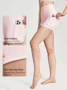 GLOWMODE Pantalones cortos deportivos Mujer Bolsillo Liso