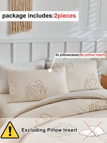 2 pièces Taie d'oreiller en polyester avec motif de fleurs roses kaki, style élégant minimaliste, convient à toutes les saisons