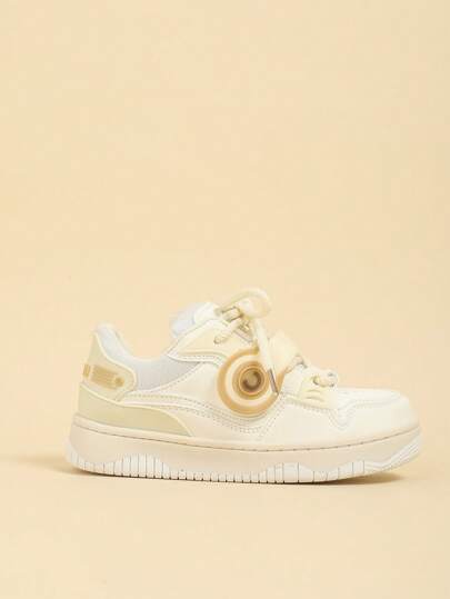 CUCCOO EASI Women's Solid Color Lace-Up Fashion Versatile Platform Casual Shoes, Suitable For Daily Wear Shoes For Women Sneakers Spring Shoes Tainers