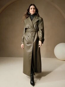 Anewsta Commuter Casual Leather Jacket - Army Green - View 6