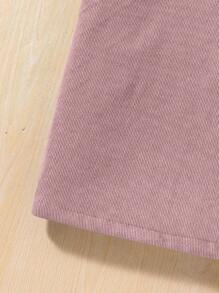 SHEIN Chica preadolescente 1 pieza Vestido overol con parche con bolsillo