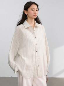 Dazy-Less Loose Plaid Print Business Casual Blouse For Women Old Money,Fall Women Clothes