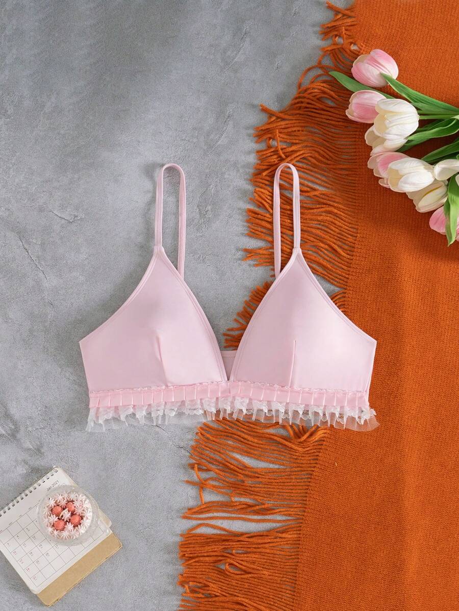 SHEIN Swim Mod Women's Simple & Fashionable Casual Daily Swimwear Top, Summer Beach Vacation - Pink - View 1
