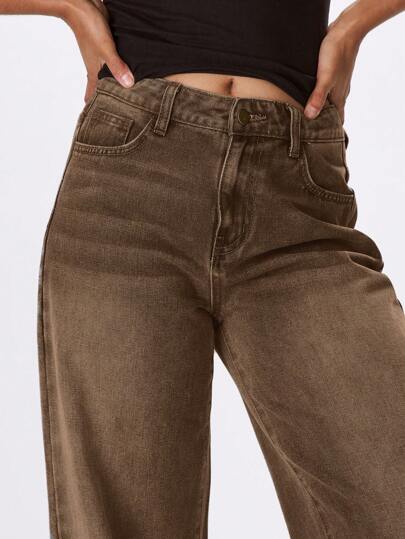 MUSERA Jeans de talle bajo y oversize con revestimiento de cera, estilo primaveral de los 90 y Y2K, versátil para uso casual, conciertos, invierno y oficina