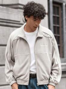 Manfinity VCAY Men's Knitted Fashionable Casual Loose Long Sleeve Open Front Cardigan Jacket, For Fall Winter