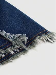 SHEIN Teen Girls' Grunge Punk Y2K Vintage Distressed Punk & Adventure Five-Pointed Star Patch Denim Top,Girls Spring Summer Beach Boho Concert Rave Festival Outfits