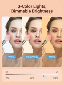 Teckwe Car Sun Visor LED Cosmetic Mirror,Rechargeable Lighted Makeup Mirror,Dimmable 3 Lighting Modes,Clip-On Rear View Sun-Shading Cosmetic Mirror Touch Control Fit For Car