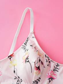 Ensemble de brassière et culotte à volants avec imprimé floral pour adolescentes