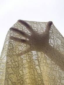 MaterniChic Pregnant Women's Asymmetrical Lace Vest And Low Waist Ruffled Fishtail Skirt 2 Pieces Set, Suitable For Spring/Summer, Vacation And Wedding - Yellow - View 5