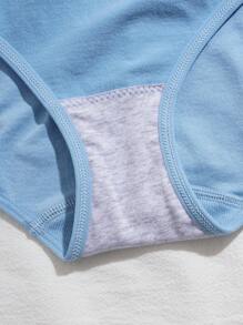 1 条少女无缝柔软舒适内裤 - 藍色 - 查看 5