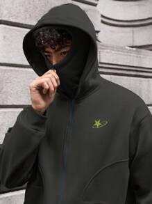 Manfinity VCAY 男士休闲青少年日常穿着宽松长袖针织连帽运动衫，适合学校，秋冬