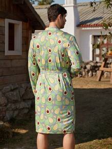 Bata de hombre con estampado de aguacate, casual y de moda para uso diario