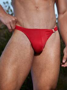Calzoncillos de color liso con enlace circular sexy para hombre