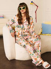 Cowboy Boots Design Women's Button-Front Pajama Set - Multicolor - View 5
