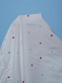 大码彩色波尔卡圆点印花短袖休闲上衣和长裤睡衣套装