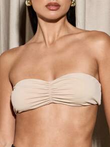 AiiRZ Set de 3 sutiene bandeau Essentials Second Skin Ruched - fără bretele, fără armătură, cu susținere fără cusături - perfecte pentru a fi purtate sub topuri transparente și ținute decoltate