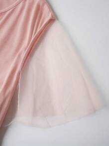 EMERY ROSE Váy lưới thêu hoa tay ngắn cỡ lớn cho nữ - Bụi hồng - Xem 4