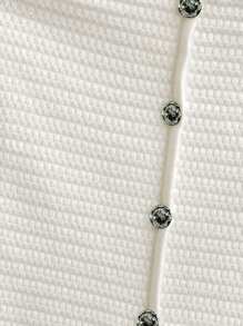 Women's Minimalist Fashion Casual Knit Top, Suitable For Everyday Wear - White - View 5