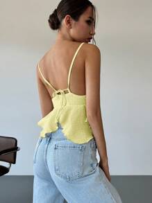 Muchica Women Solid Color Spaghetti Strap Camisole And Casual Shorts Set