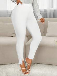 SHEIN Lady Women Leggings, Clothes For Tall Women, Summer Co-Ord Festival Outfits, Summer Clothes, Rave Festival Outfits, Long Women's Dresses, Wedding Reception Dress, Summer Women's Dresses - White - View 5