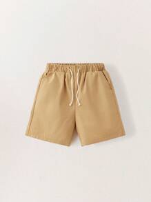 THE HAPPY LOOK 2pcs Boys Casual Set - Round Neck Short Sleeve Top And Shorts - Multicolor - View 3