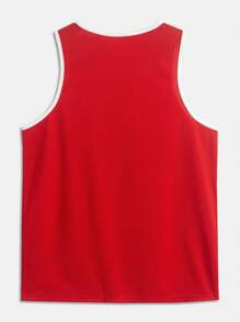 Manfinity Homme Men's Letter & Numeral Graphic Print Sports Top - Multicolor - View 2