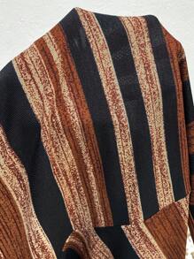 SHEIN Vestido corto casual sin mangas de cuello redondo a rayas para mujeres embarazadas