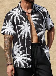 ResortEase Conjunto de 2 piezas con estampado digital asimétrico, de talla grande, casual y elegante para uso diario