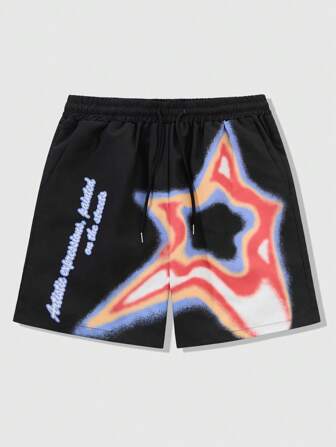 Street Life Men's Printed Woven Casual Shorts, Suitable For Spring/Summer