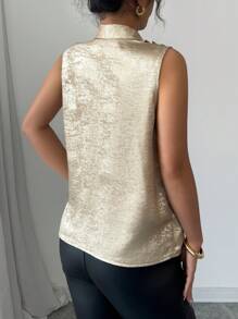 Elenzga Valentine's Day New Summer Casual Cross Wrap V-Neck Sequin Slim Fit Blouse