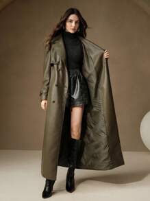 Anewsta Commuter Casual Leather Jacket - Army Green - View 7