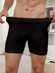 2pcs/Set Men's Solid Color Casual Shapewear Shorts