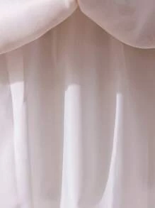 SHEIN Glamorique Kids 四季女孩派对礼服，香槟色，腰部蝴蝶结，优雅宴会舞会礼服 - 香檳色 - 查看 7