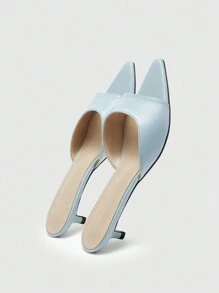 CUCCOO CHICEST Pointy Toe Stiletto Heel Versatile Women High Heel Sandals - Baby Blue - View 5