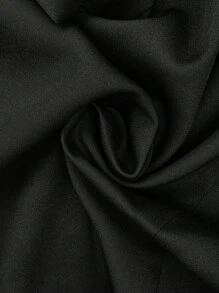 SHEIN Unity 大码黑色正式纽扣装饰 V 领 3D 花卉西装外套，适合工作、约会、派对 - 黑色 - 查看 8