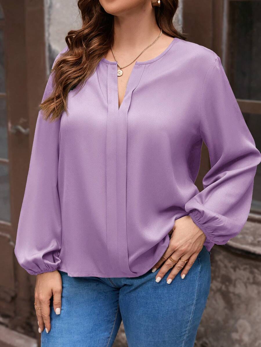SHEIN LUNE Plus Size Solid Color Casual Button-Down Shirt, Minimalist ...