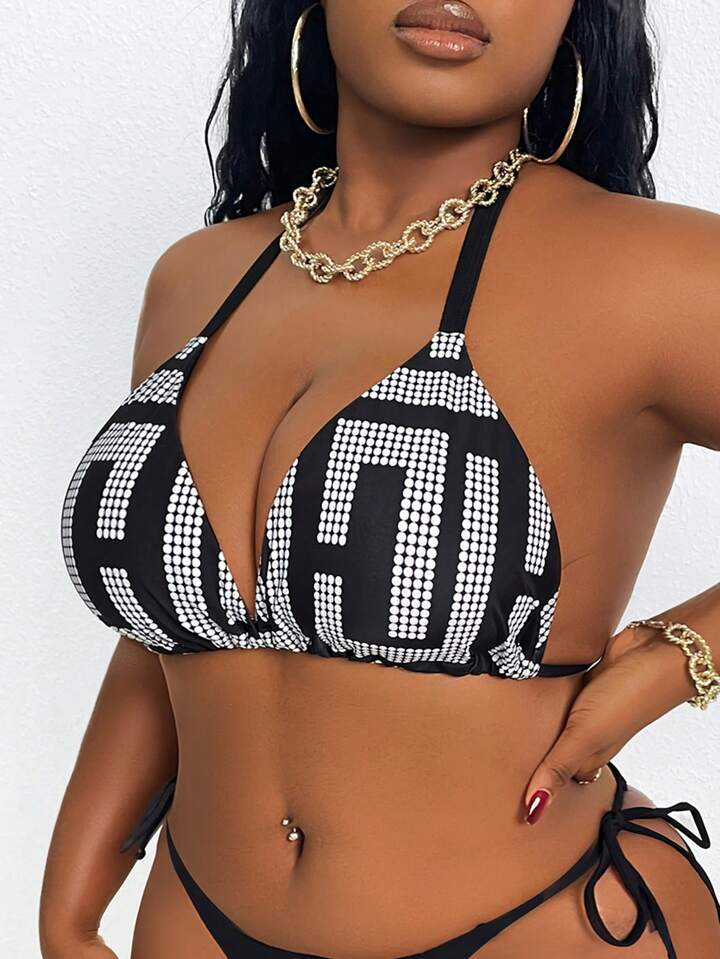 SHEIN Slayr CURVE Top de bikini sexy pour fête, tailles plus, pour les vacances d'été à la plage