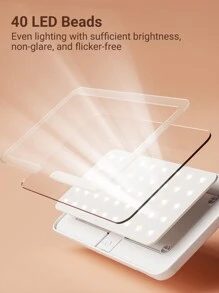 Teckwe Car Sun Visor LED Cosmetic Mirror,Rechargeable Lighted Makeup Mirror,Dimmable 3 Lighting Modes,Clip-On Rear View Sun-Shading Cosmetic Mirror Touch Control Fit For Car