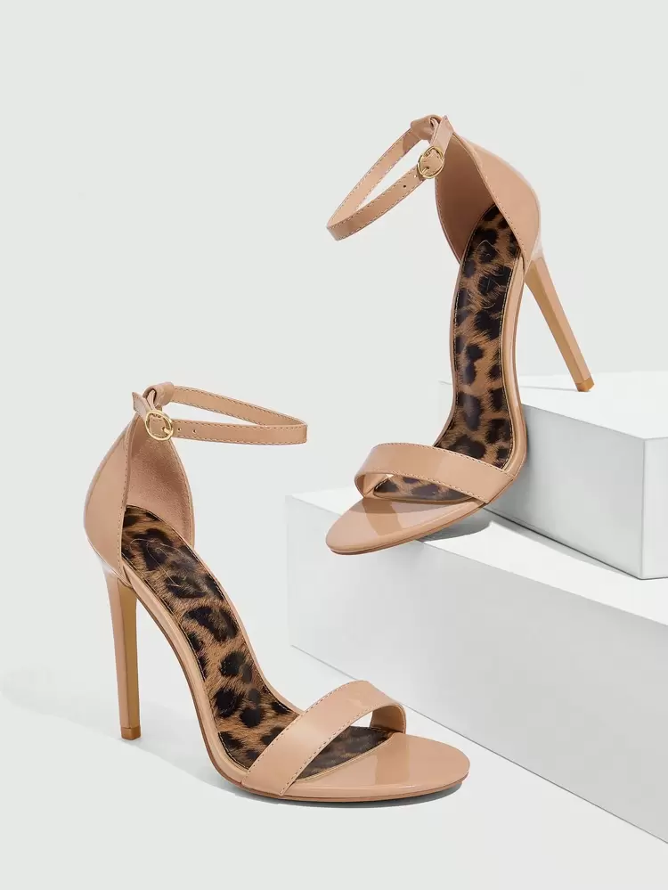 CUCCOO SZL Women's Fashion Pink Ankle Strap High Heel Sandals For Christmas Spring Shoes Prom Heels
